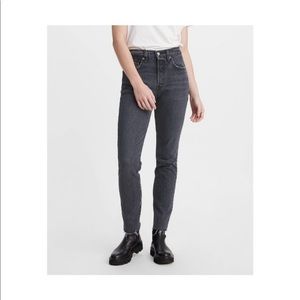 New DEFECT High Rise 501 Skinny Levi’s Women Black Wash 30x28 Button Fly